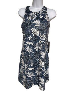 Kyodan Outdoor Blue Sleeveless Dress Womens Size S Leaf Print Athleisure